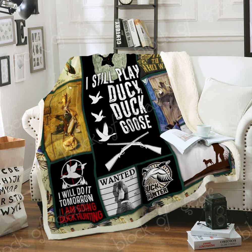 Duck Hunting Sherpa Fleece Blanket