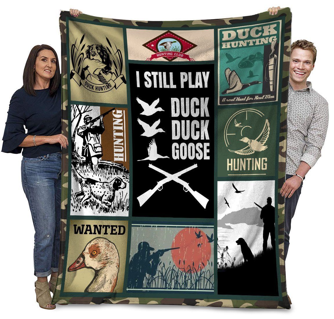 Duck Hunting I Still Play Duck Duck Goose Fleece Blanket