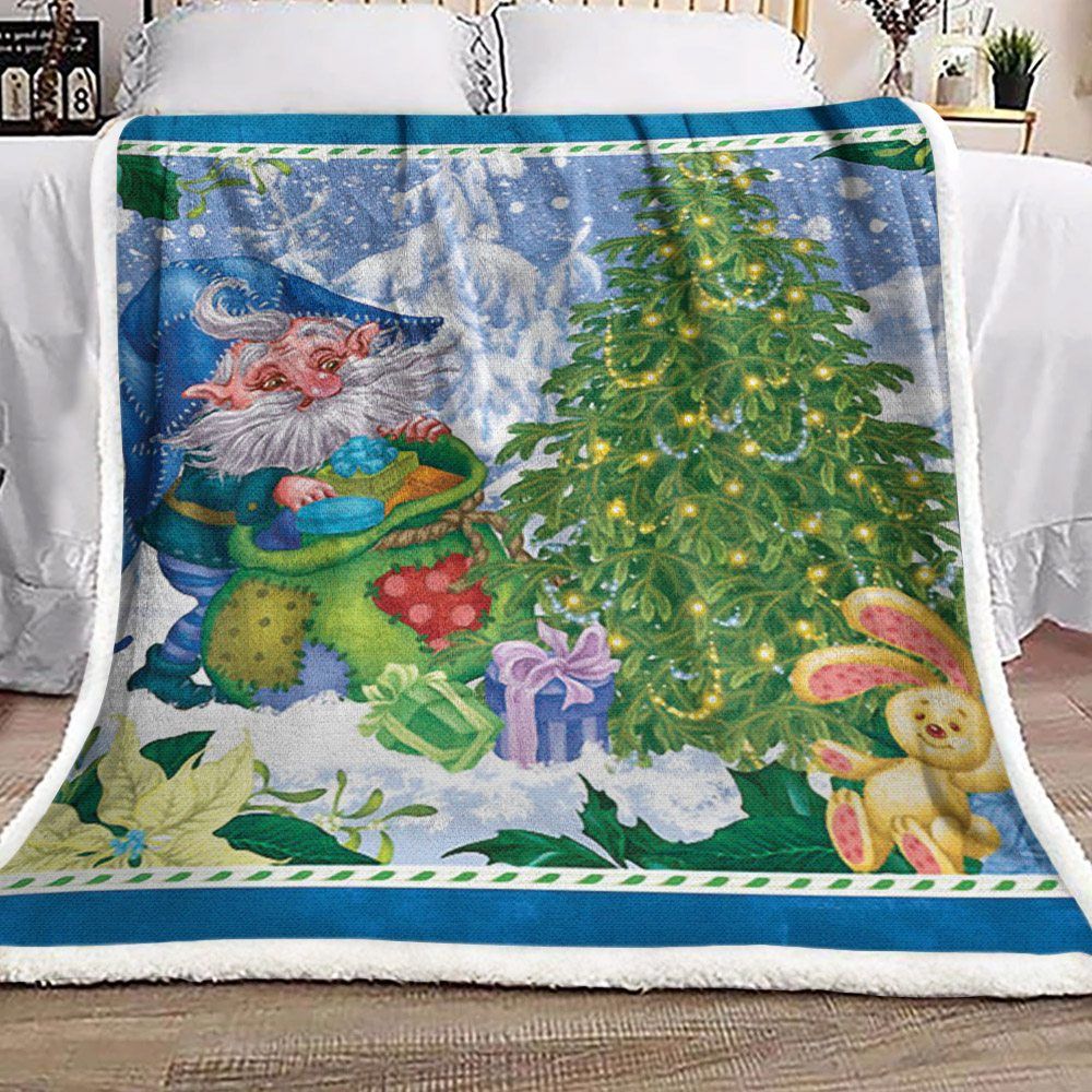 Dwarf Christmas Sherpa Fleece Blanket