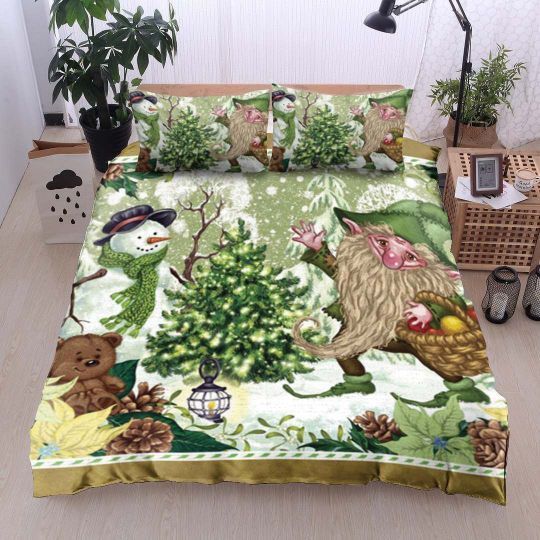 Dwarf Christmas Snowman Bedding Set