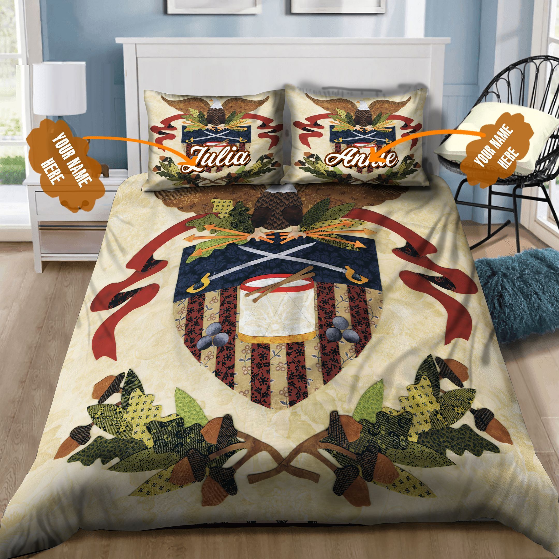 Eagle 4th July Personalized Bedding Set