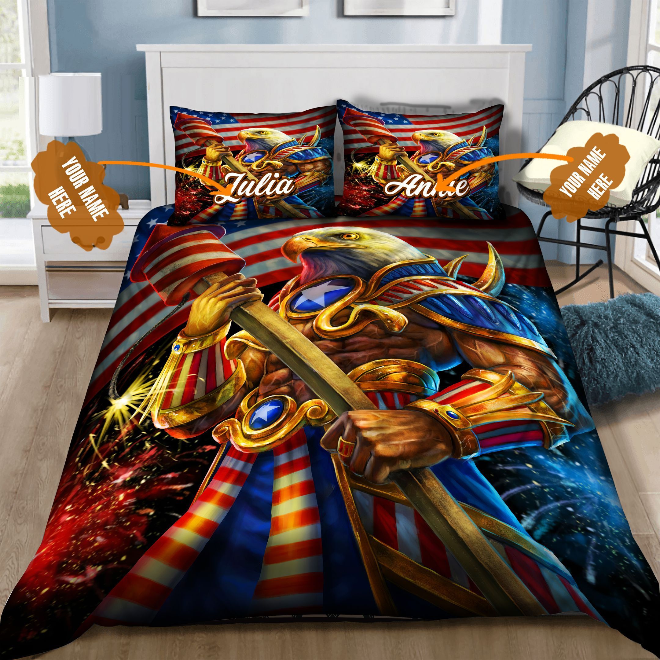 Eagle 4th July Personalized Bedding Set