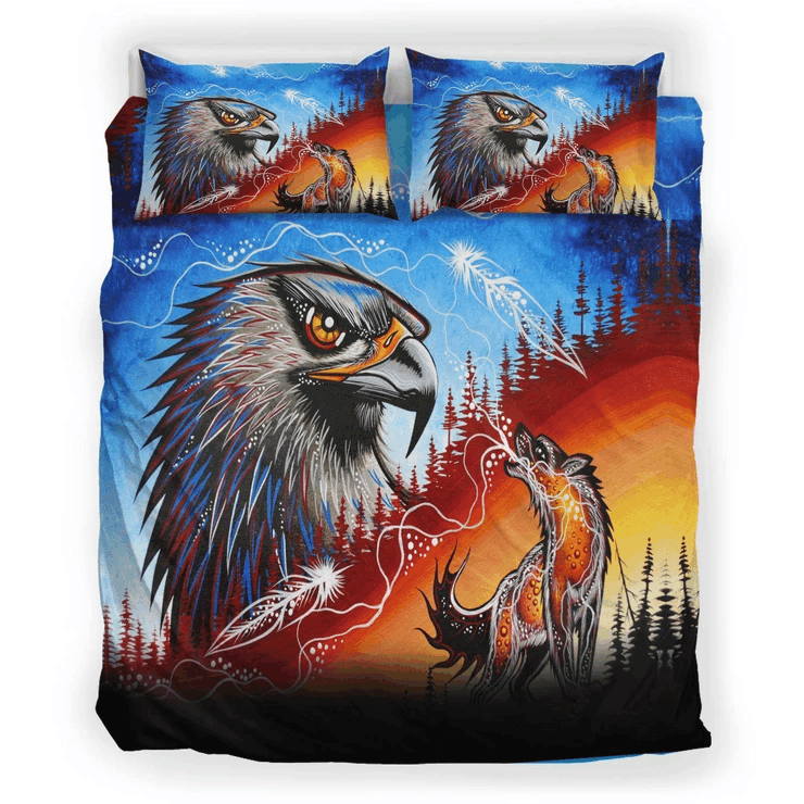 Eagle And Wolf Bedding Set