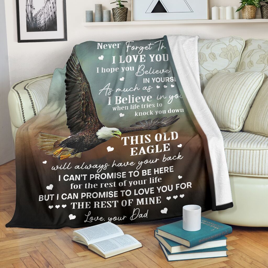 Eagle Dad To My Son Love You For The Rest Of Mine Fleece Blanket Fleece Blanket