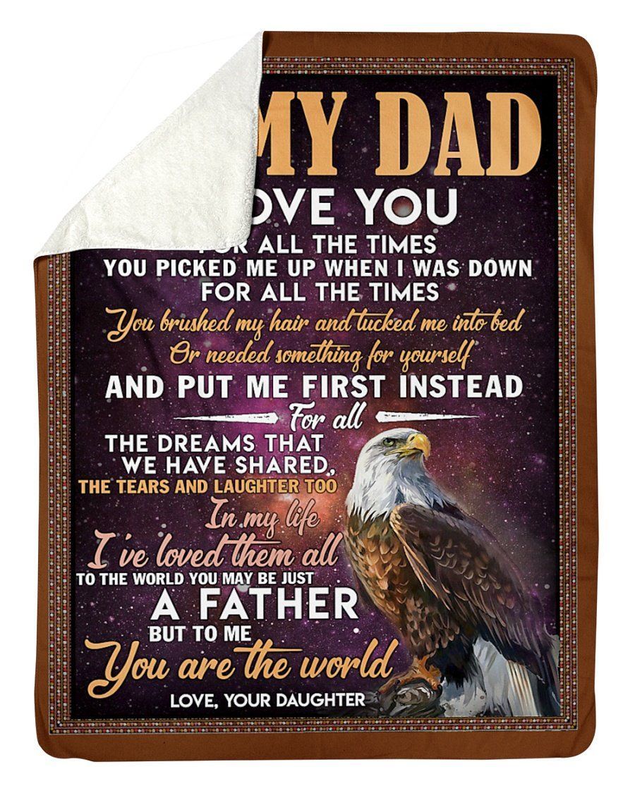 Eagle Daughter To Dad Sherpa Fleece Blanket