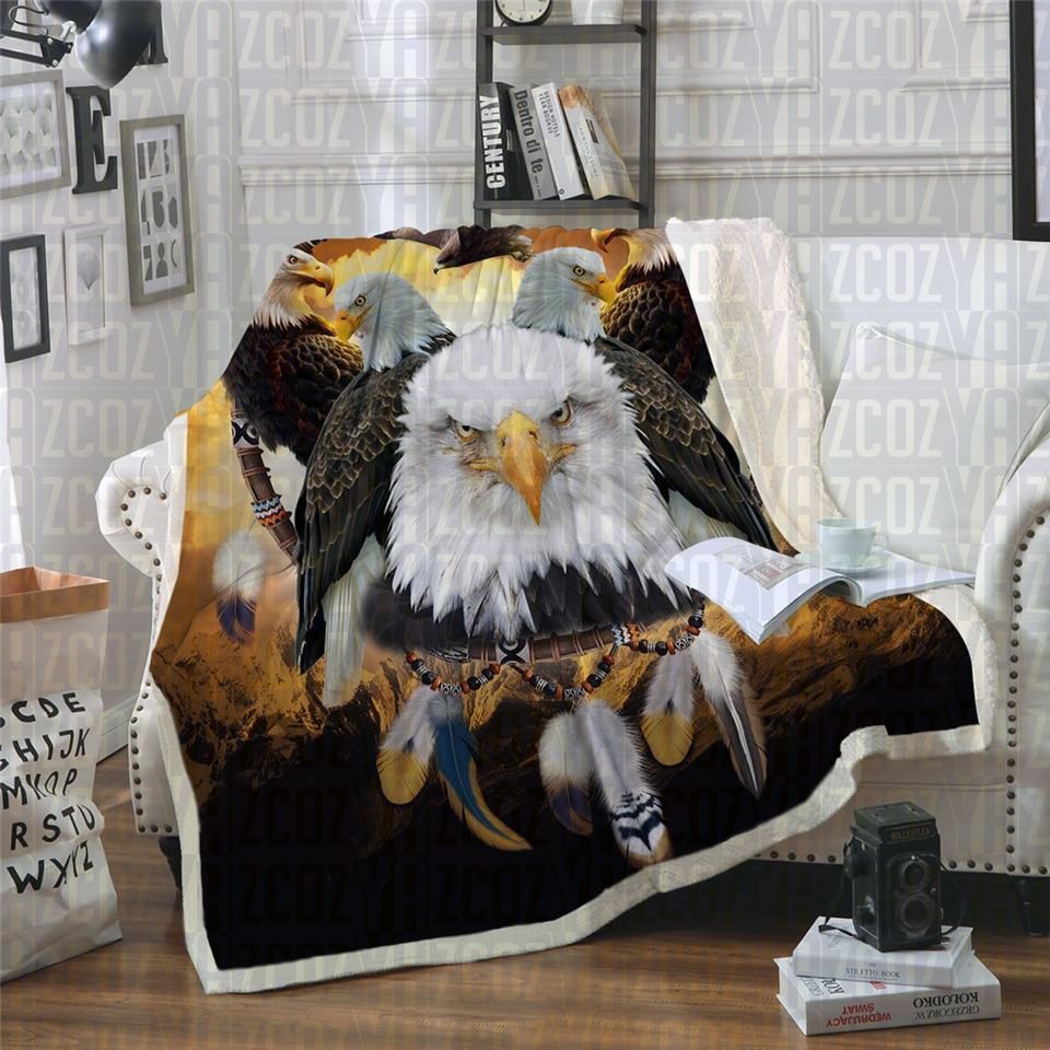 Eagle Dreamcatcher Sherpa Fleece Blanket
