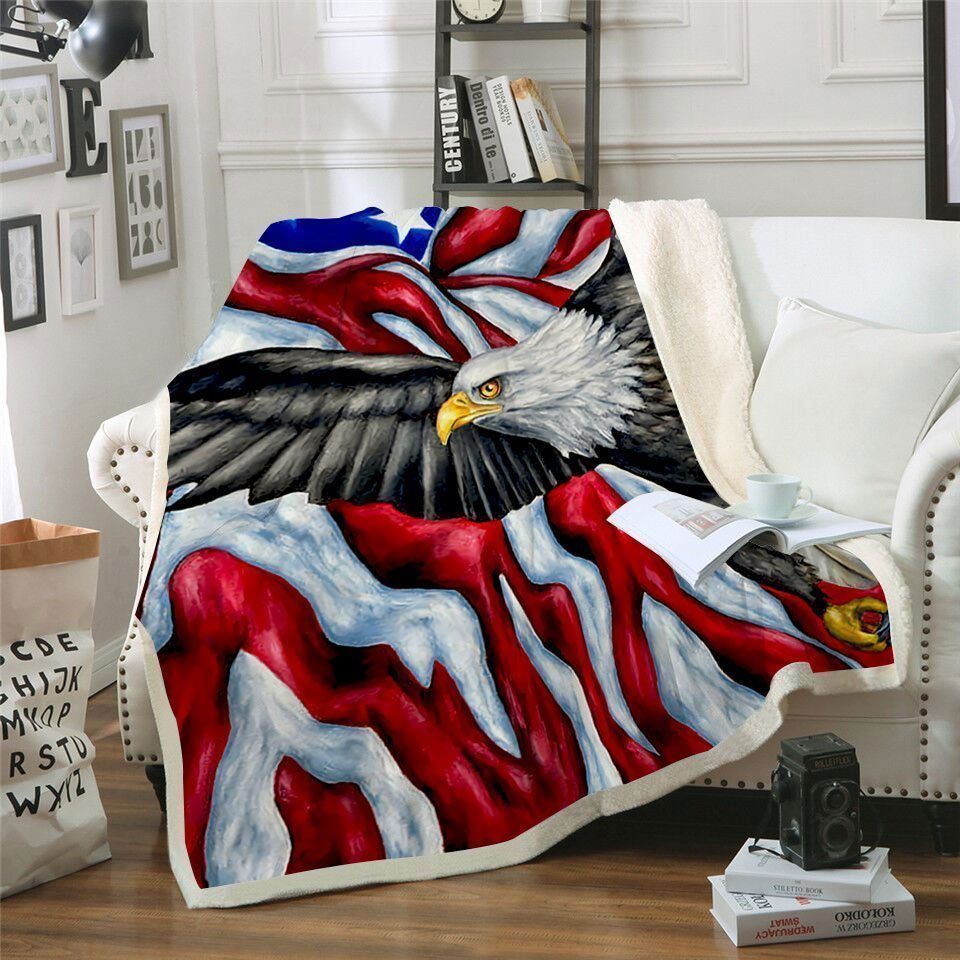 Eagle Sherpa Fleece Blanket