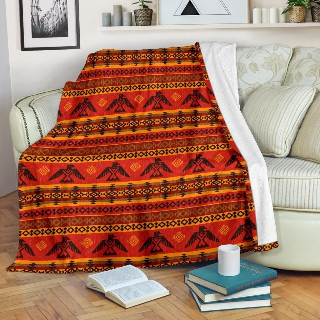 Eagle Native American Sherpa Fleece Blanket
