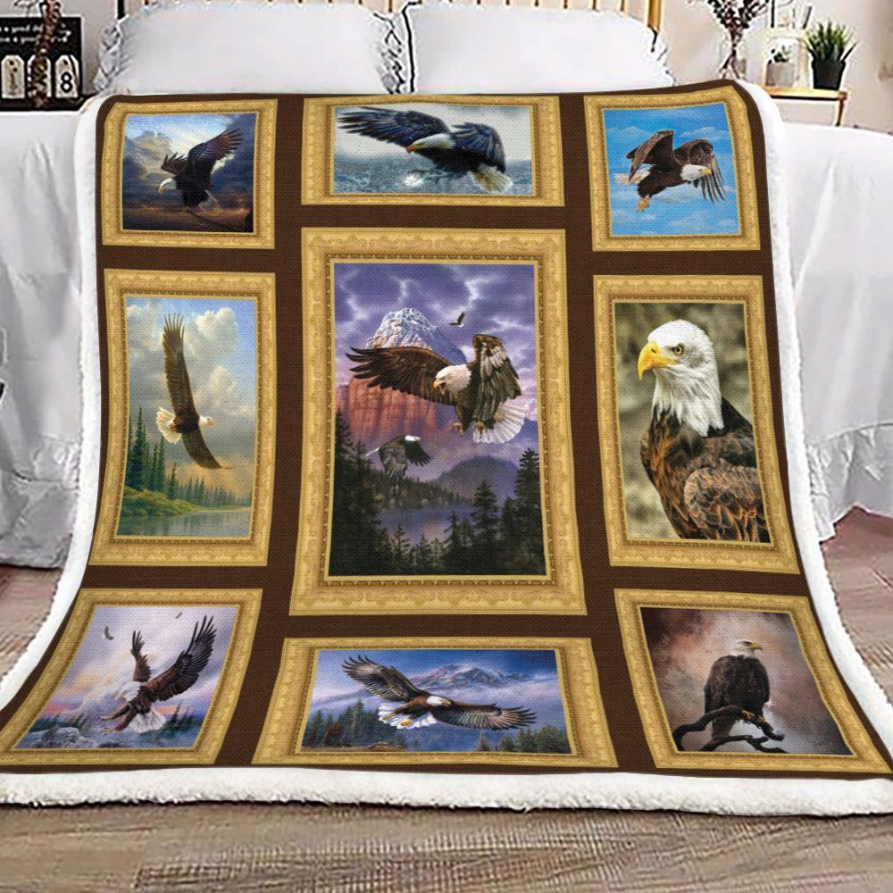 Eagle Painting Sherpa Fleece Blanket