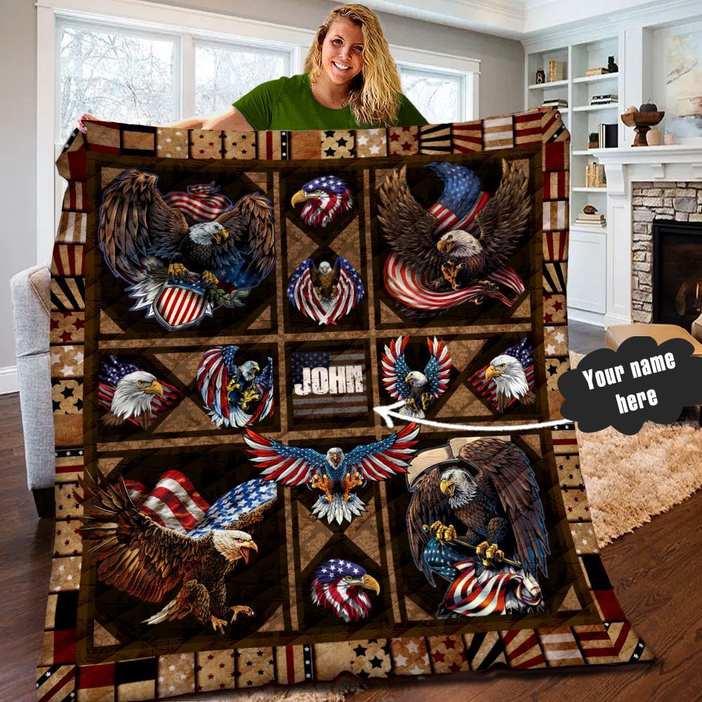 Eagle Personalized Quilt Blanket LML100622DT