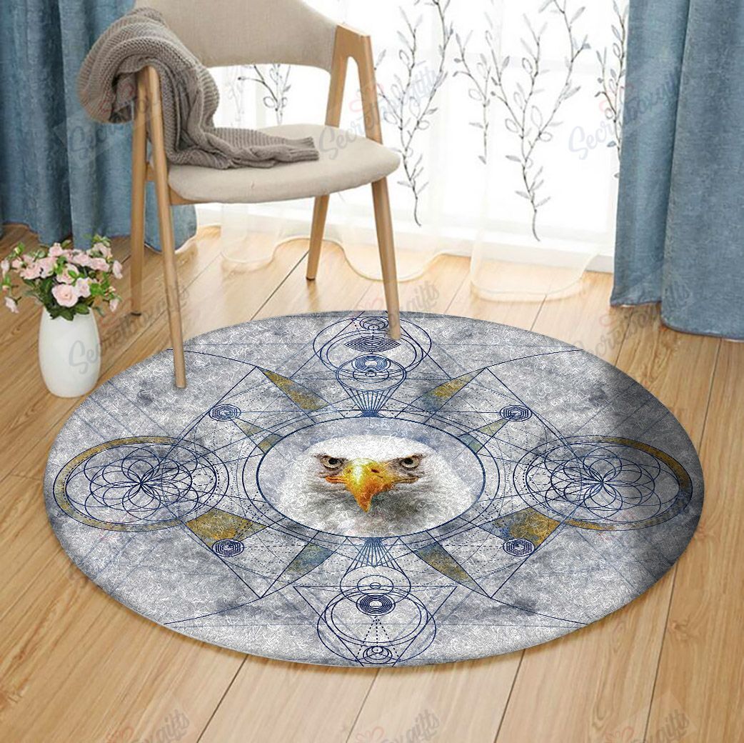Eagle Sacred Geometry Round Carpet