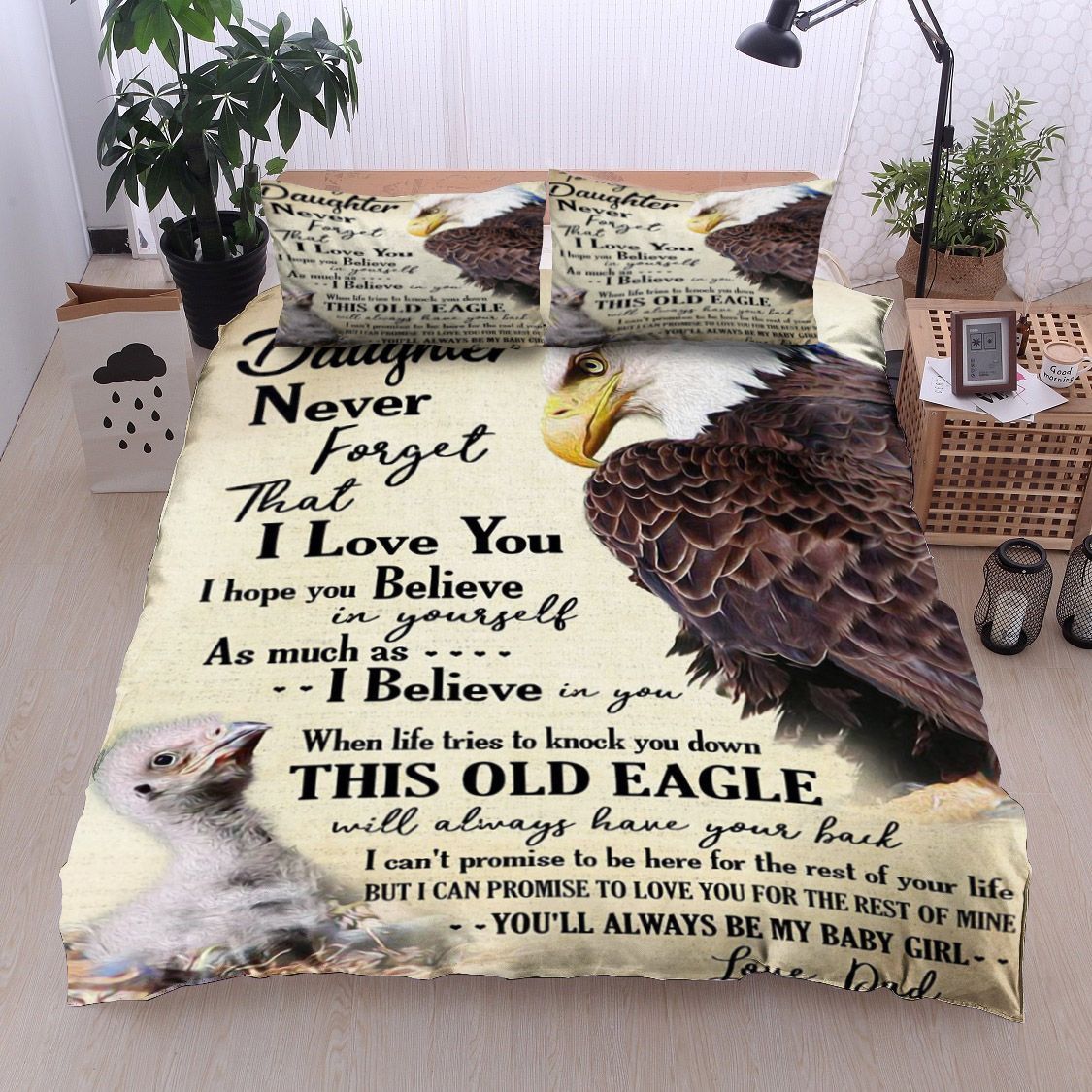 Eagle To My Daughter Love Dad Bedding Set