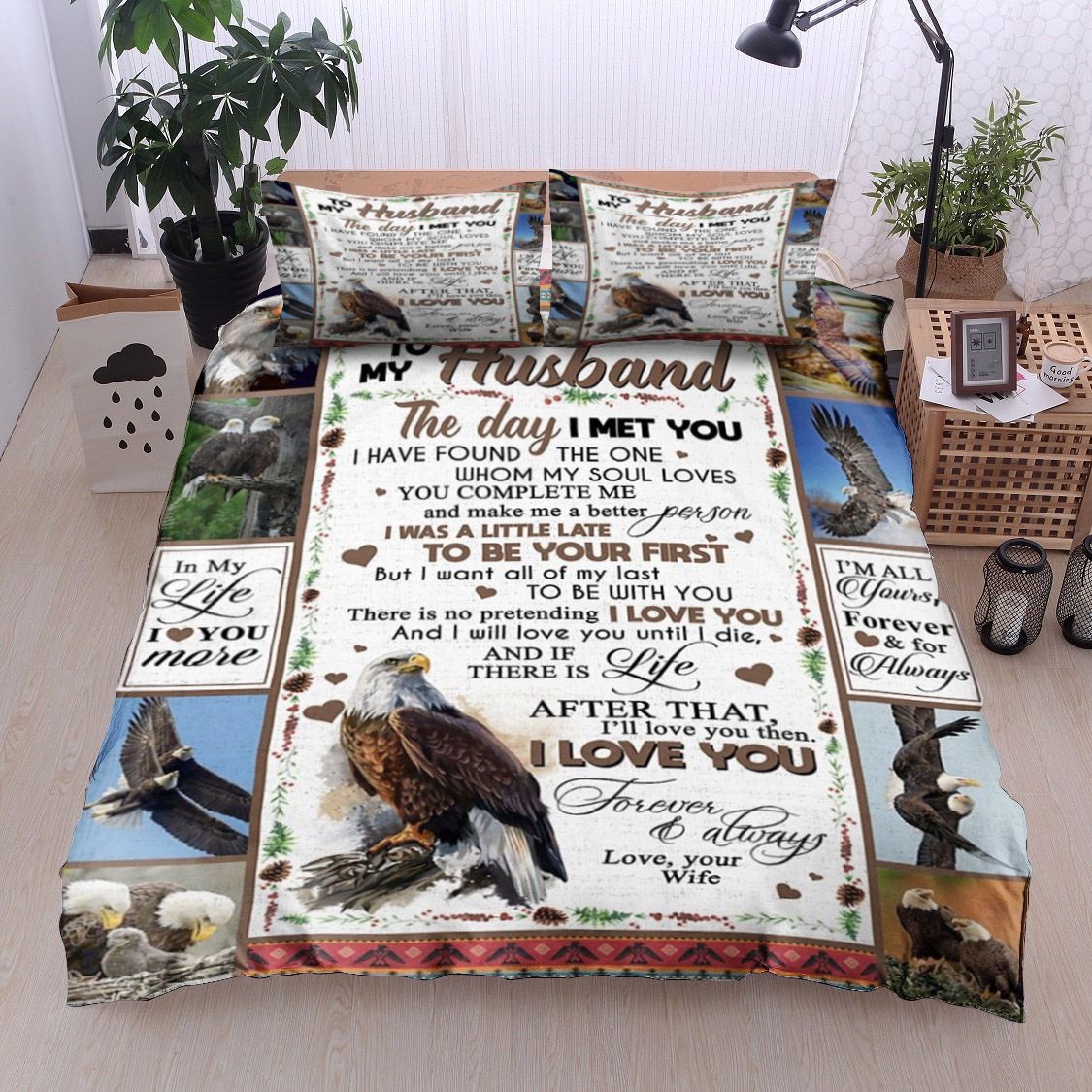 Eagle To My Husband Bedding Set