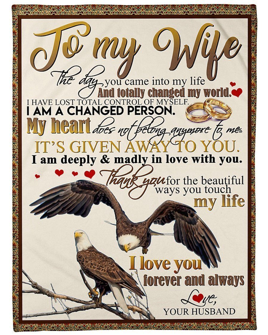 Eagle To My Wife Love You Forever And Always Fleece Blanket
