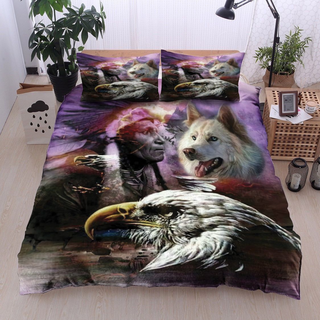 Eagle Wolf Native American Bedding Set