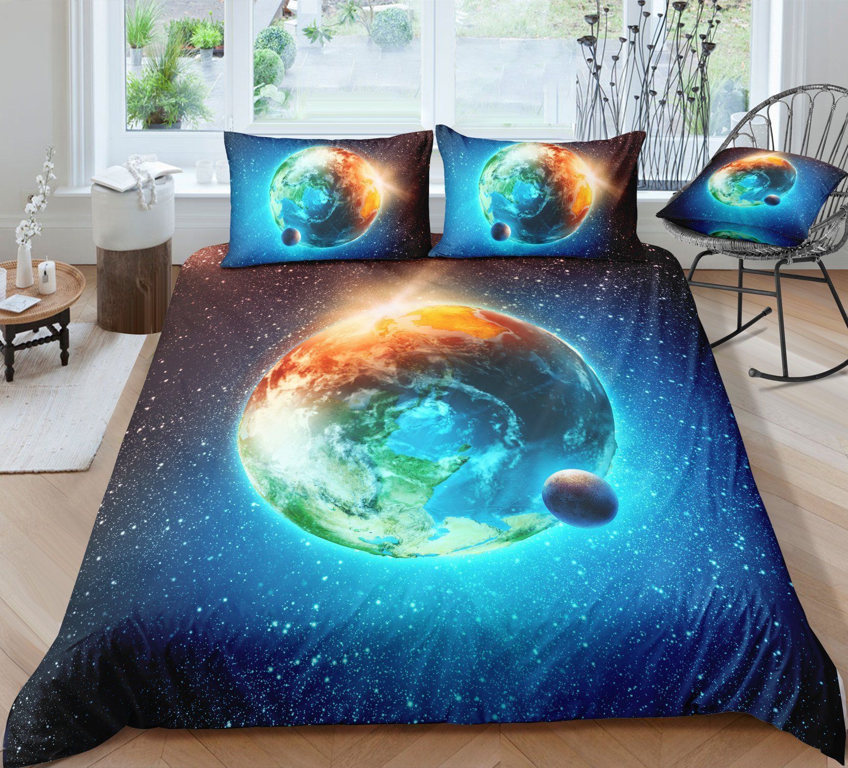 Earth And Moon Planet Bedding Set