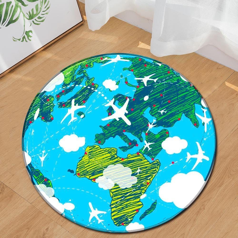 Earth Planet Round Carpet