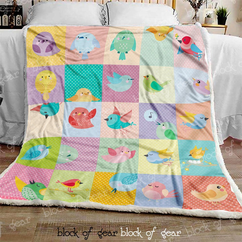 Easily Distracted By Birds Sherpa Fleece Blanket