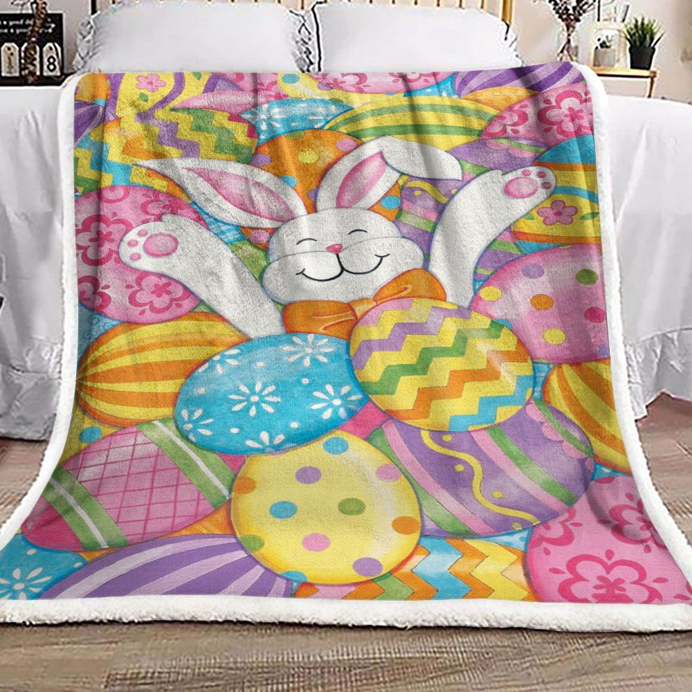 Easter Bunny Sherpa Fleece Blanket