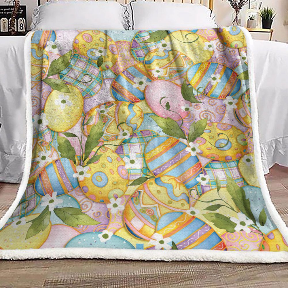Easter Egg Sherpa Fleece Blanket