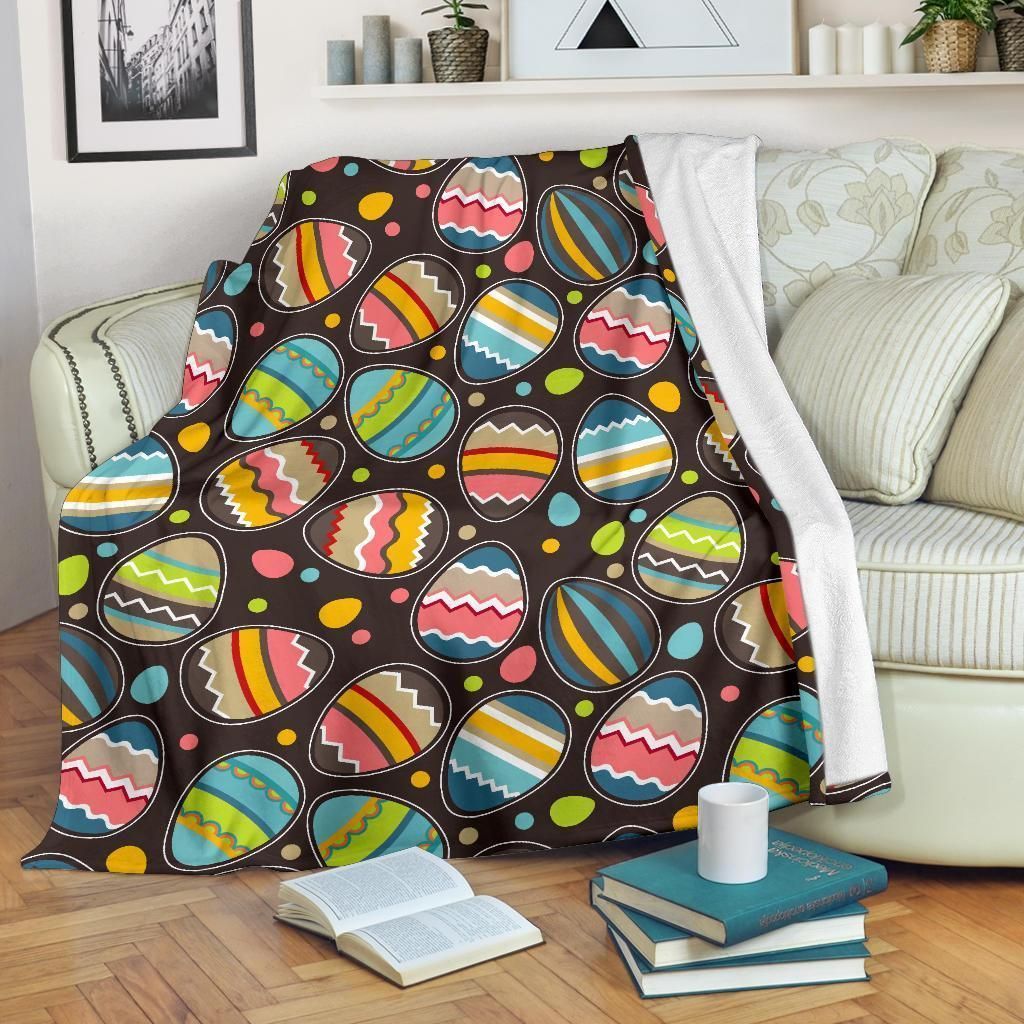 Easter Eggs Pattern Print Design Soft Fleece Blanket