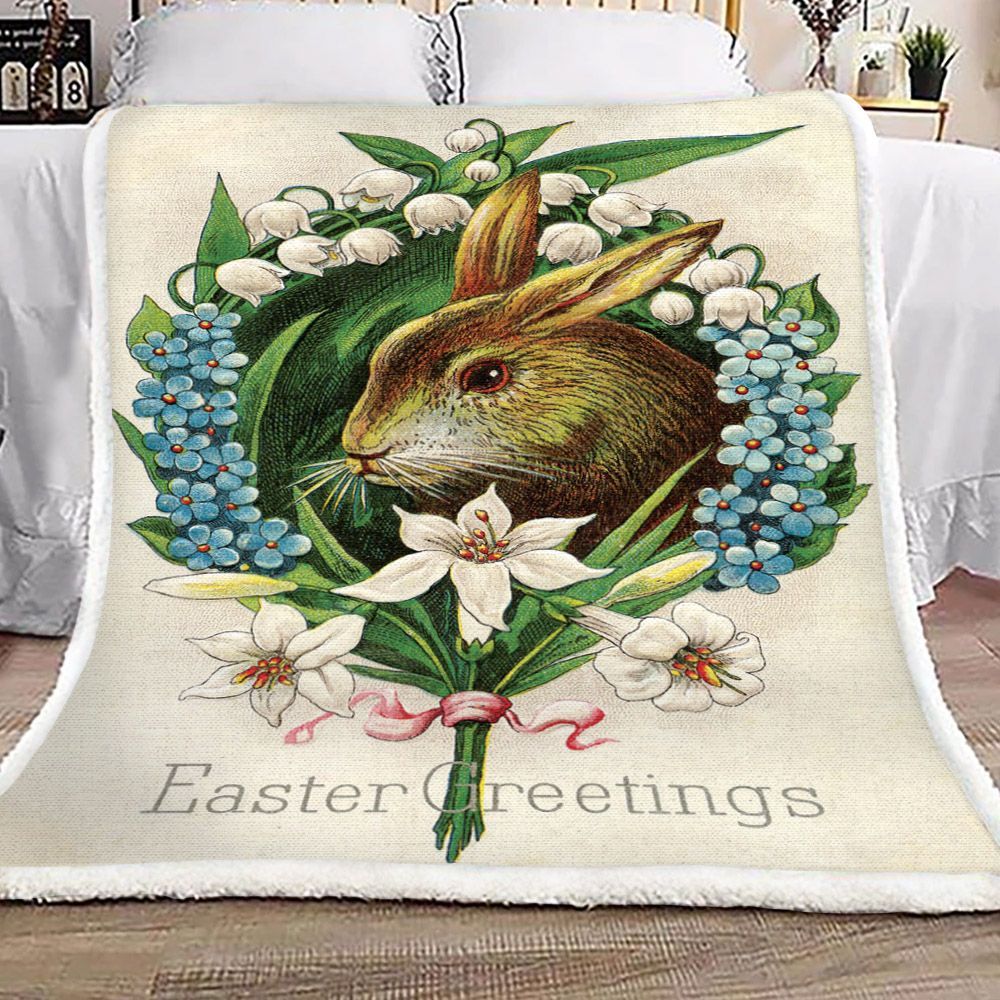 Easter Greetings Sherpa Fleece Blanket