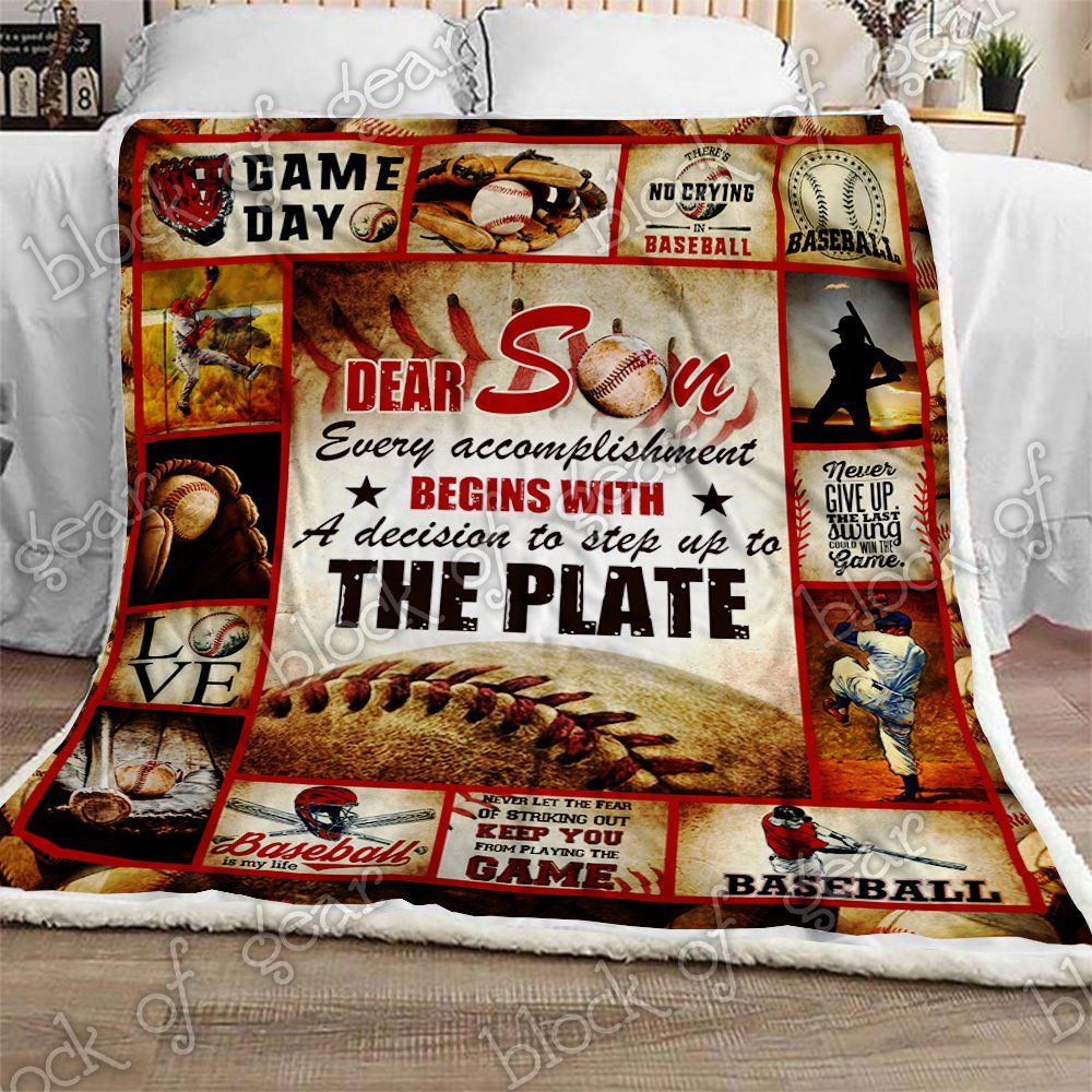 Eat Sleep Baseball Sherpa Fleece Blanket