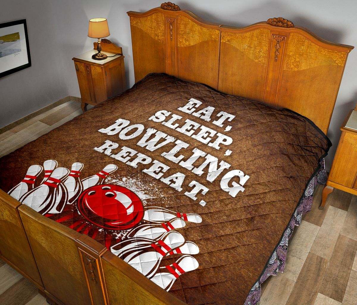EAT SLEEP BOWLING REPEAT QUILT DHC281111308DD