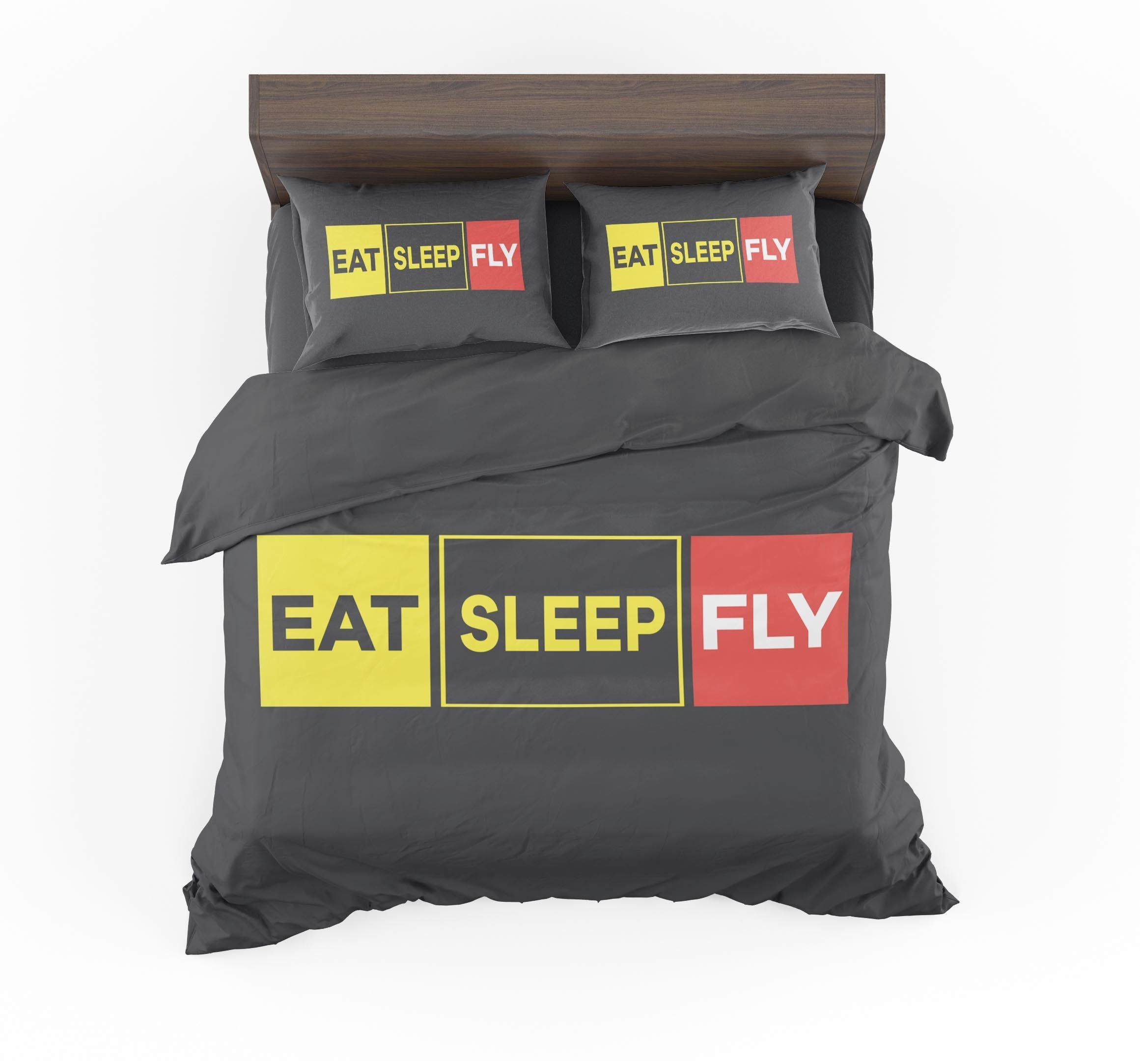 Eat Sleep Fly Colourful Designed Bedding Set