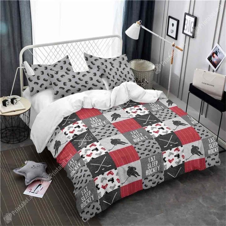 Eat Sleep Hockey Bedding Set