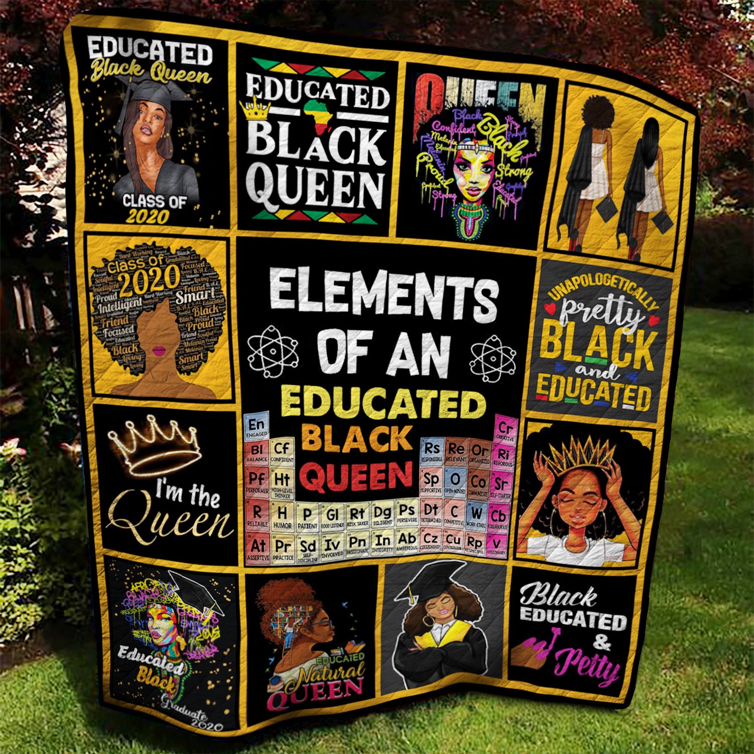 Educated Black Queen Quilt Blanket AAA130701TA