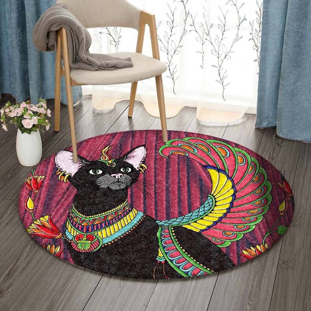 Egypt Cat Round Carpet