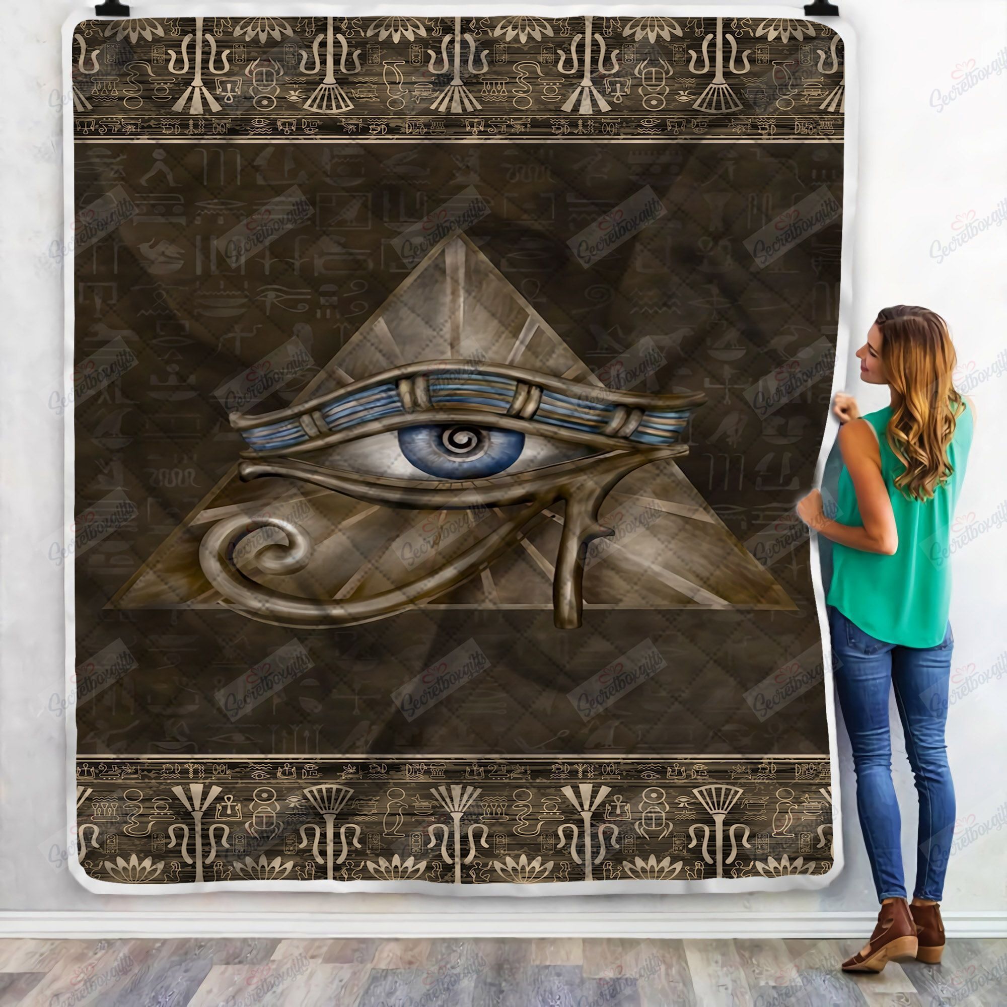 Egyptian Eye Of Horus Fleece Blanket