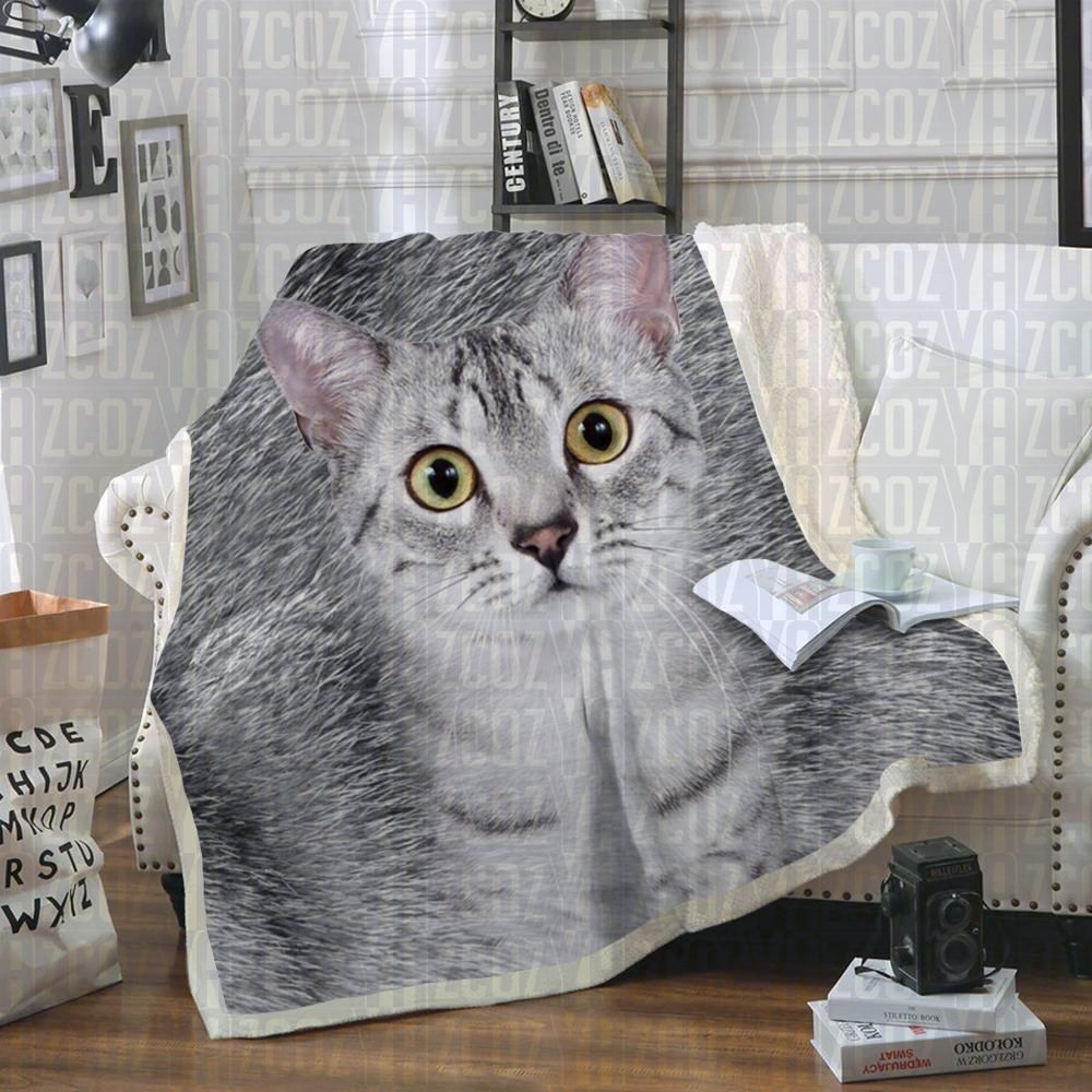 Egyptian Mau Cat Sherpa Fleece Blanket