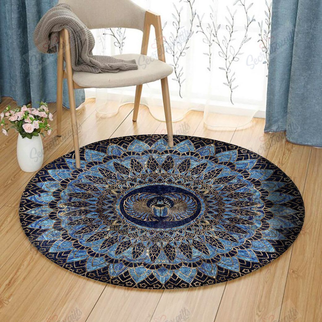 Egyptian Scarab Beetle Round Carpet