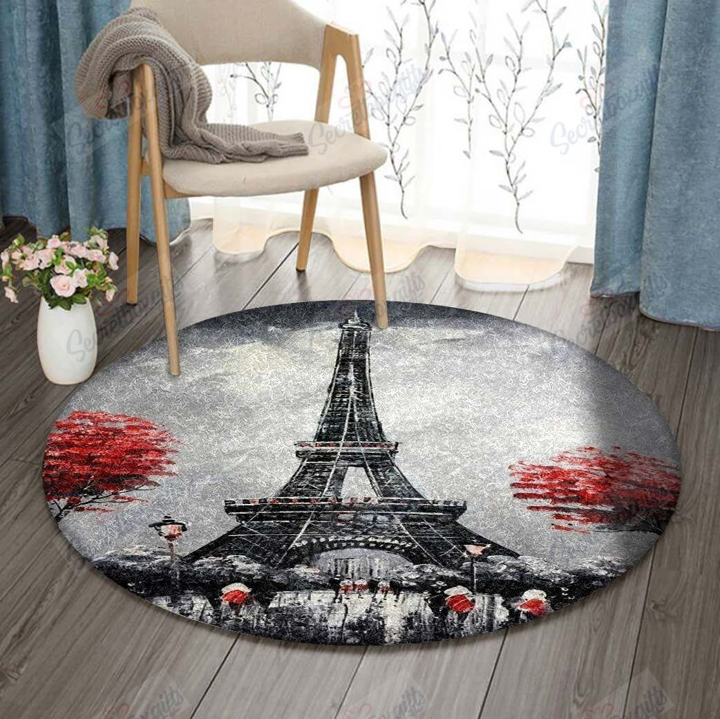 Eiffel Paris Round Carpet