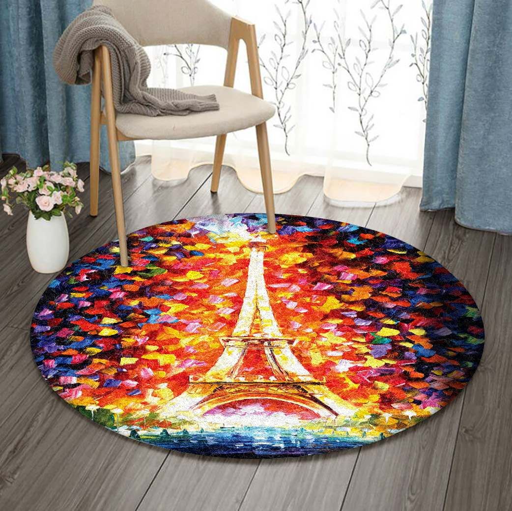 Eiffel Paris Round Carpet