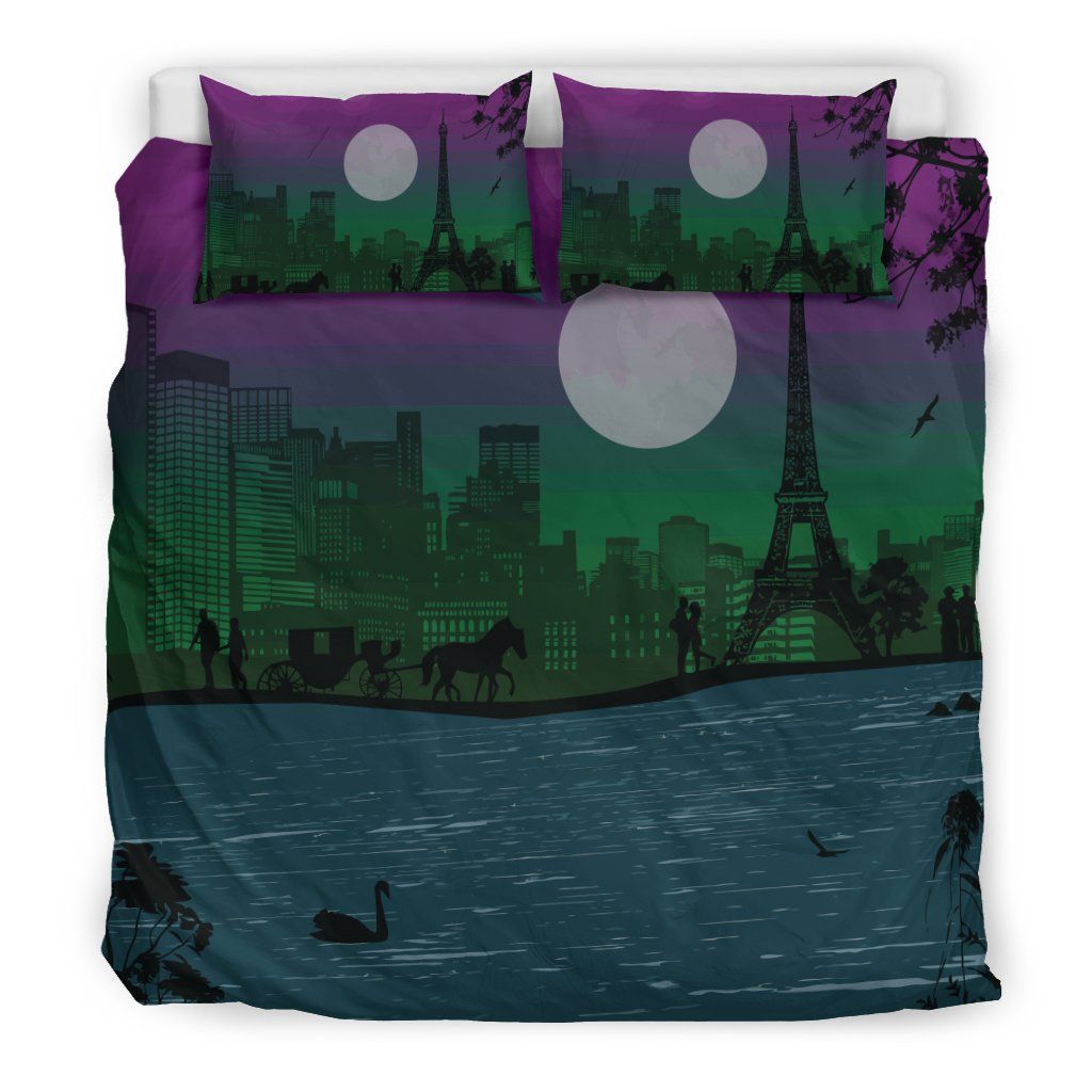 Eiffel Tower Paris By Night Bedding Set