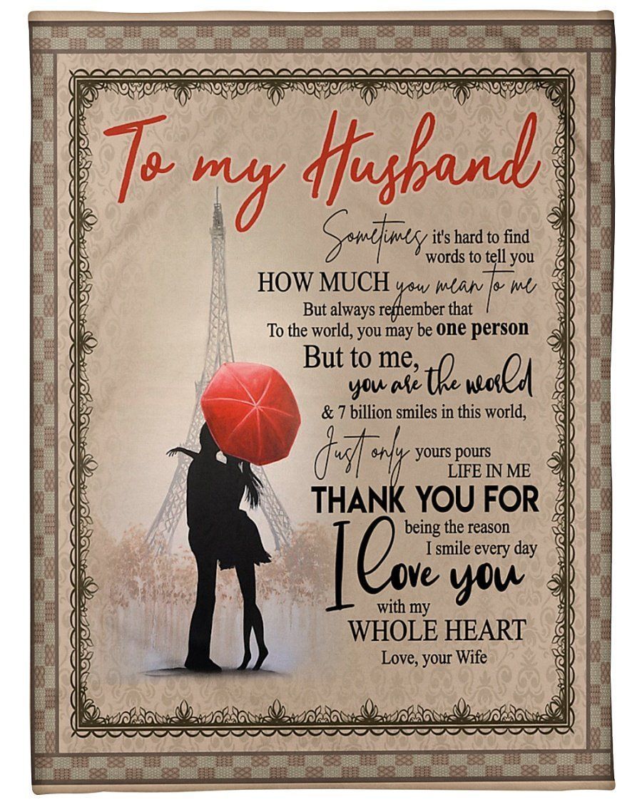 Eiffel Tower To My Husband How Much You Mean To Me Fleece Blanket