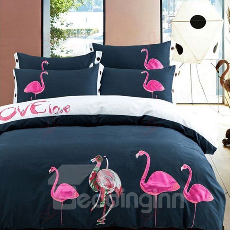 Elegant Pink Flamingo Bedding Set