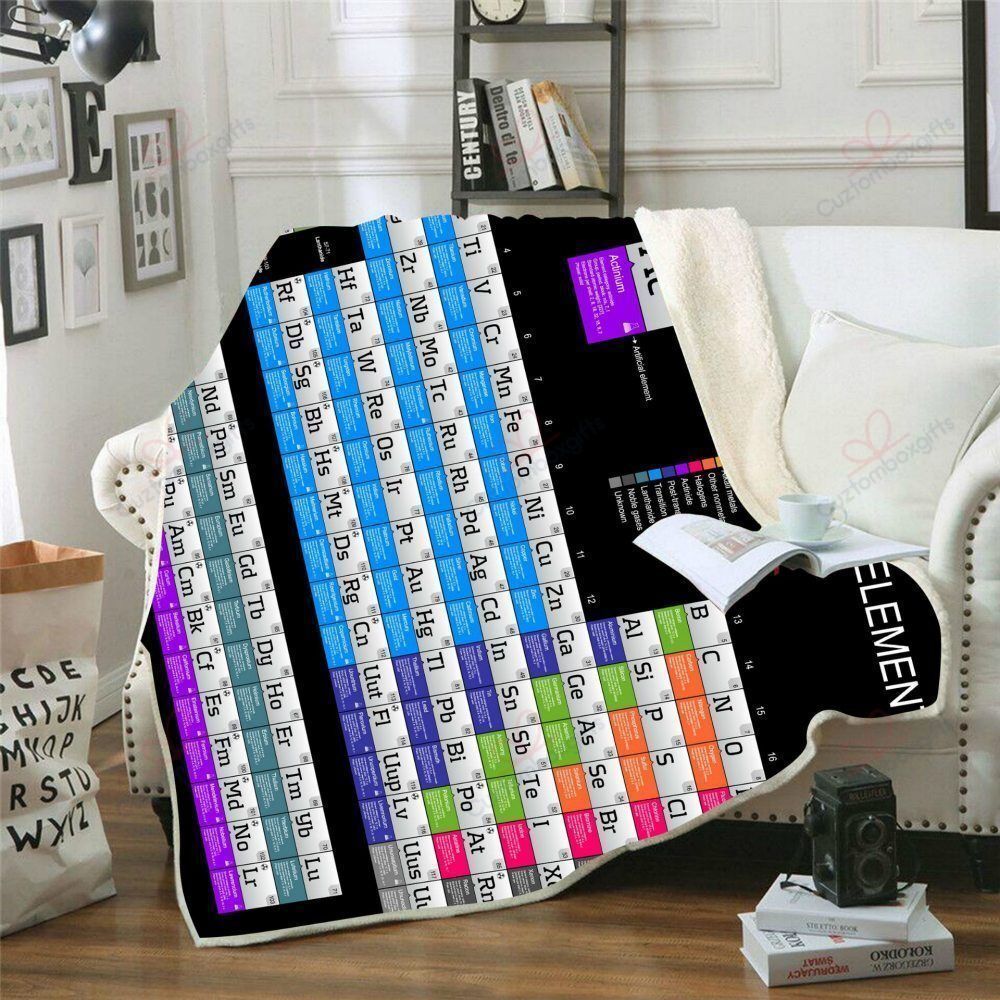 Element Periodic Table Sherpa Fleece Blanket