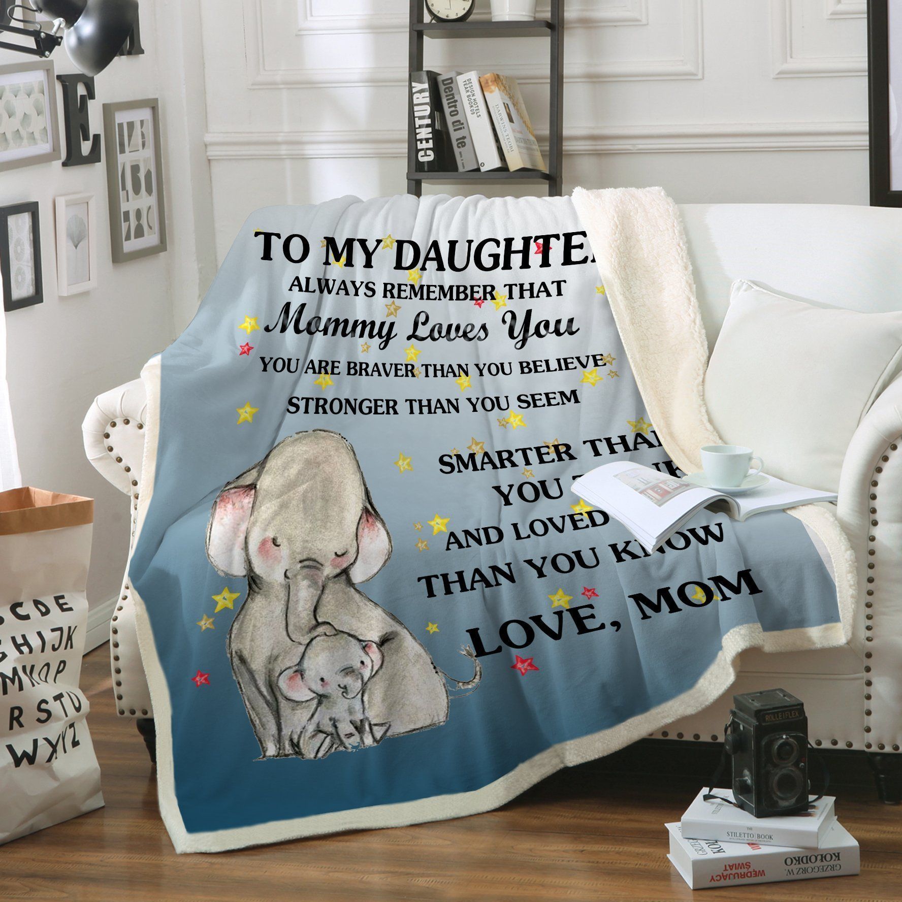Elephant Always Remember Sherpa Fleece Blanket