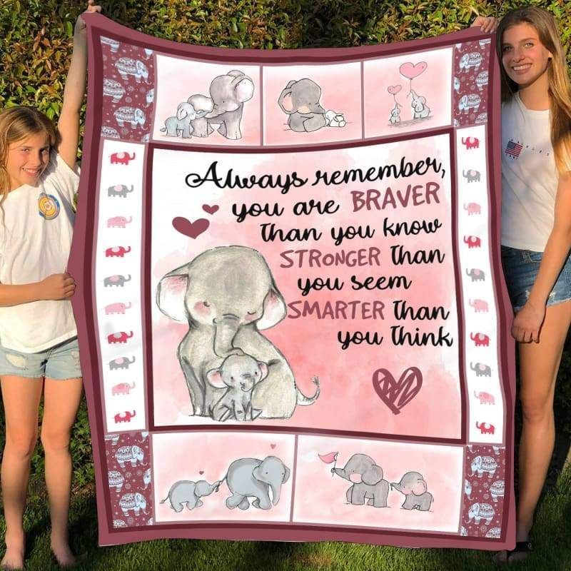 Elephant Always Remember Fleece Blanket