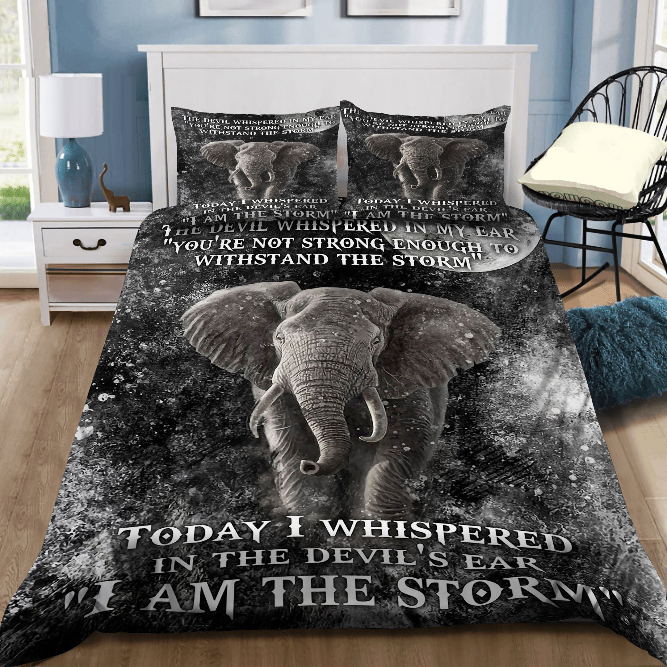 Elephant And Moon I Am The Storm Bedding Set