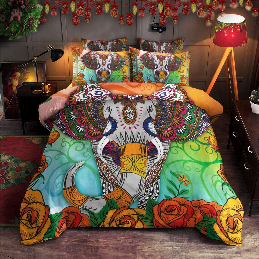 Elephant And Rose Bedding Set