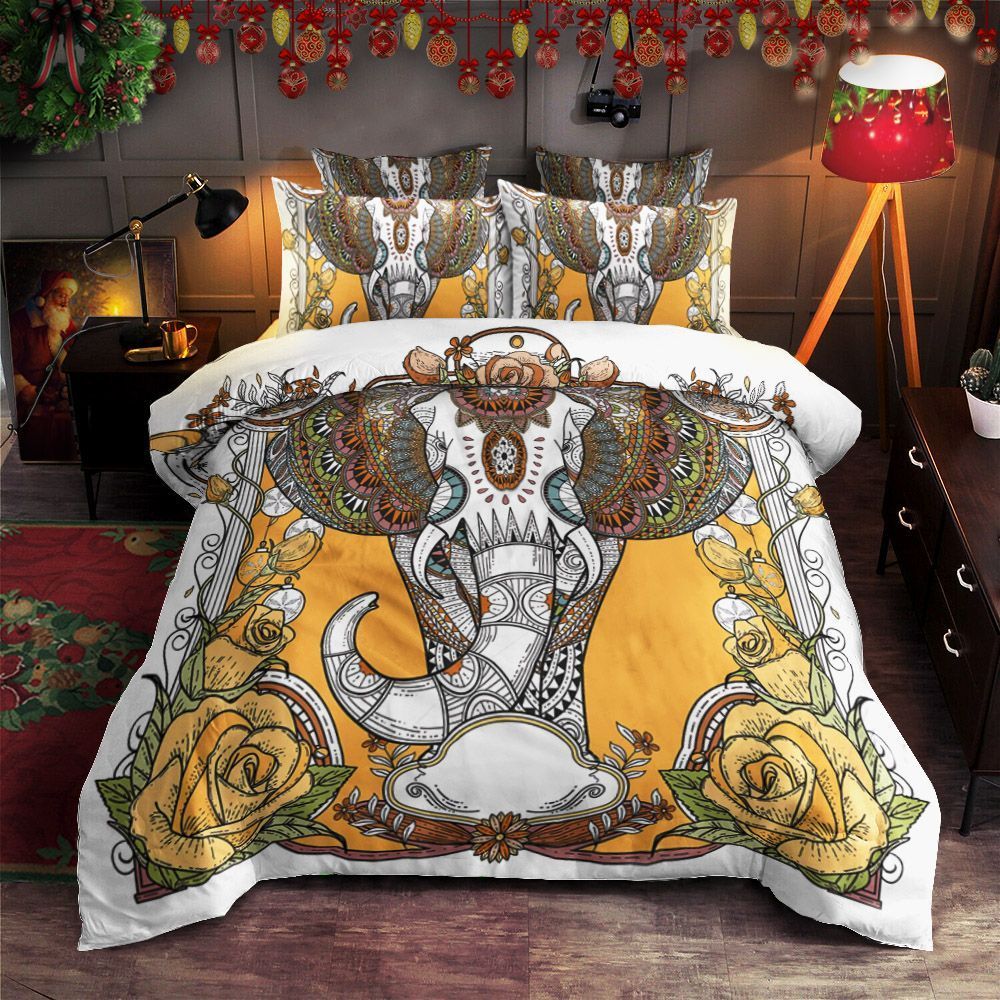 Elephant And Rose Bedding Set