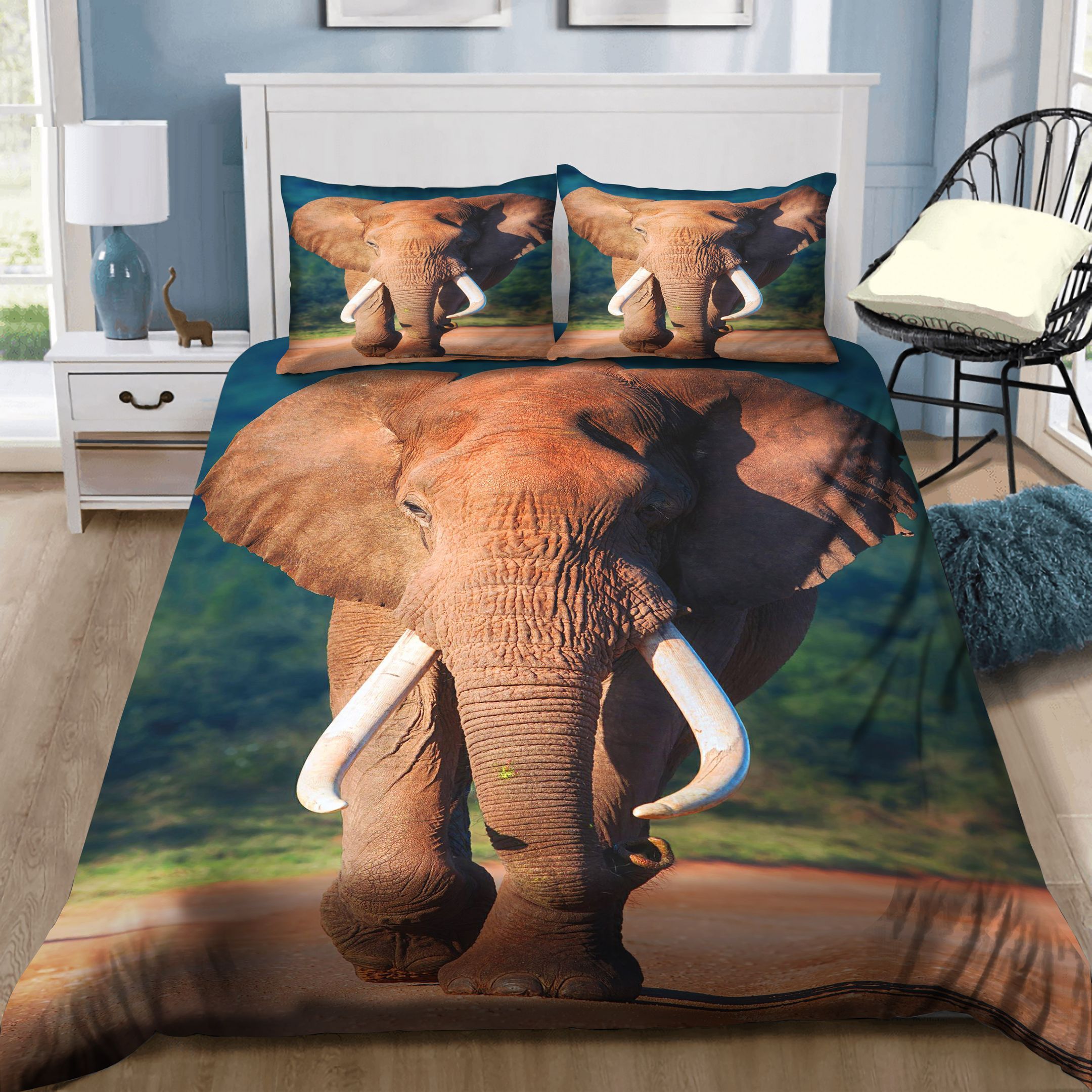 Elephant Approaching Bedding Set