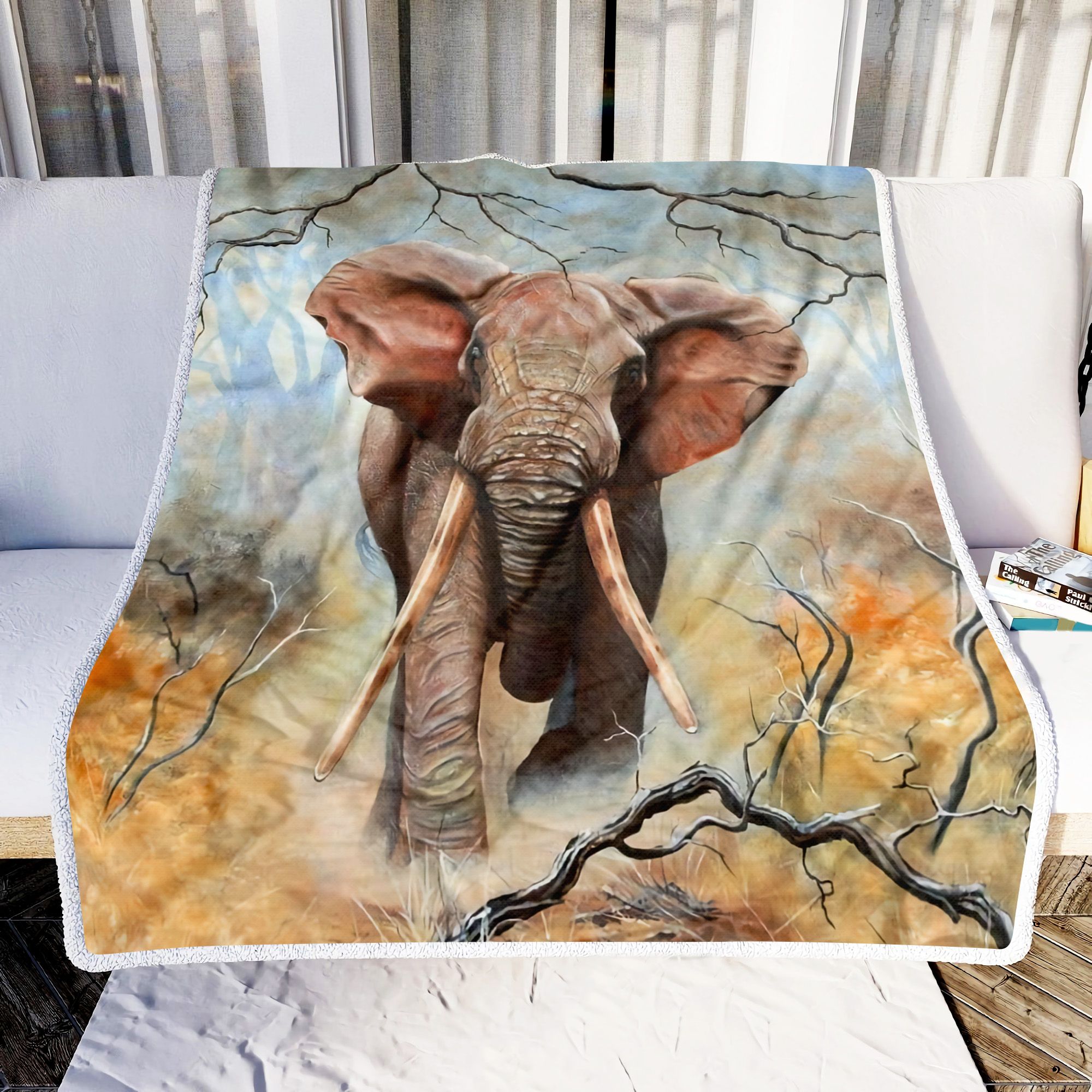 Elephant Art Fleece Blanket