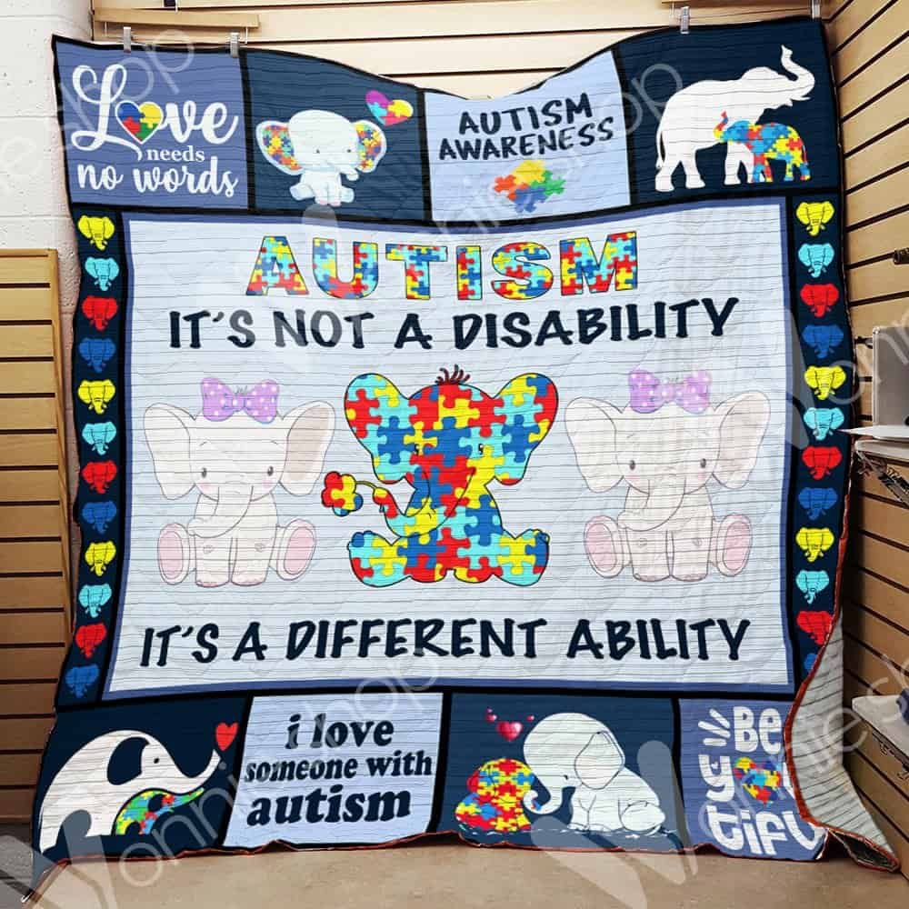 Elephant Autism Blanket LNT0612024 Quilt Blanket
