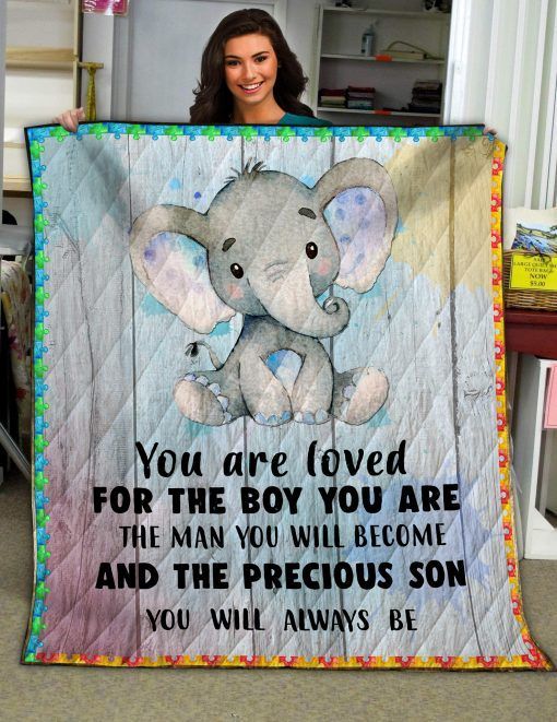 Elephant Autism Sherpa Fleece Blanket